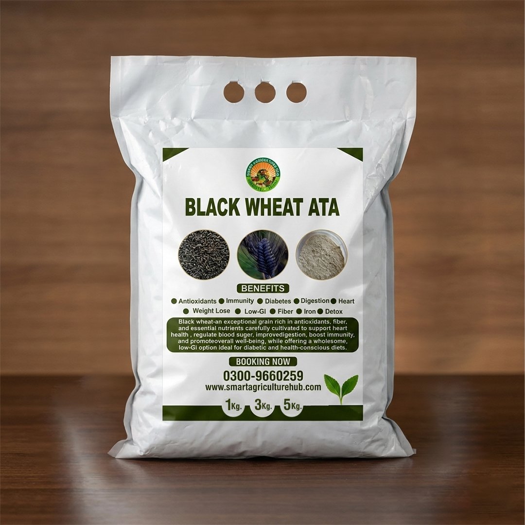 Black Wheat Atta 1kg, 3kg, 5kg Pack | High Fiber Organic Flour